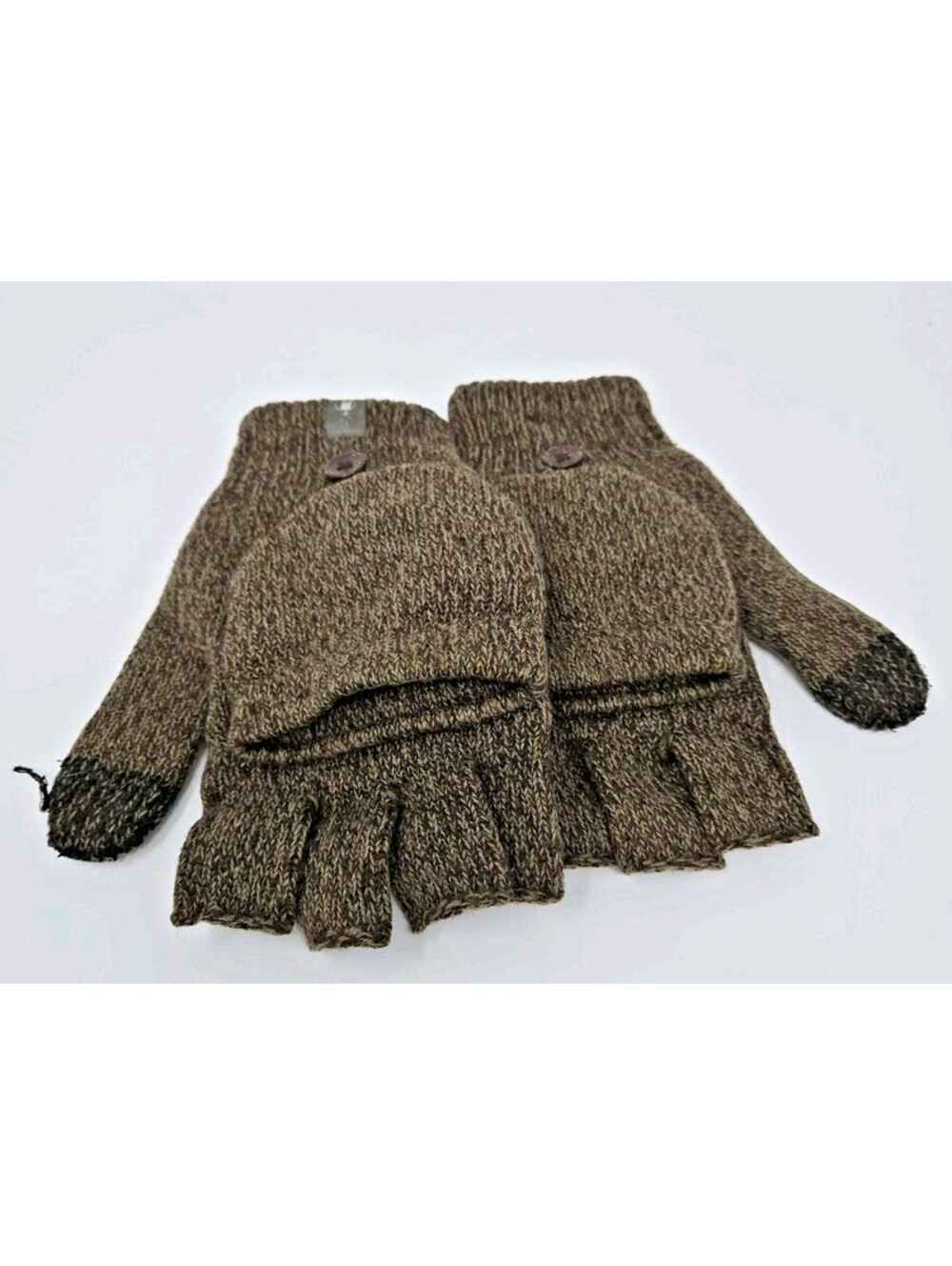 Smartwool Merino Blend Convertible Fingerless Gloves Brown Heather Sz LG/XL